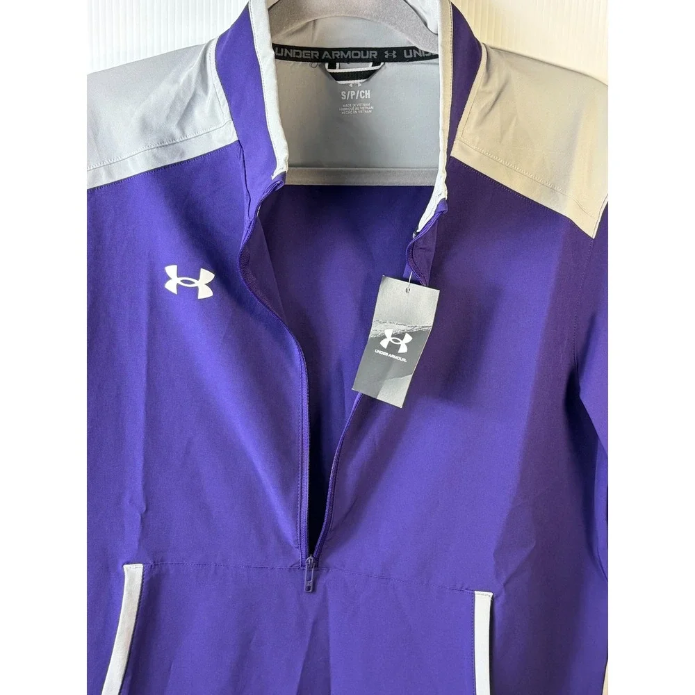 Under Armour Motivate 3.0 Men's Small Purple Short Sleeve 1/2 Zip Pullover Y2K